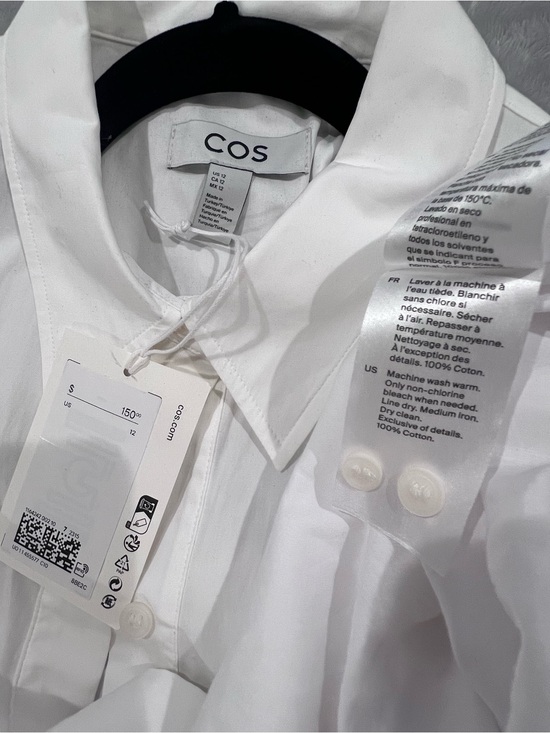 COS Dresses & Skirts - COS White Dress with Classic Collar and Pockets